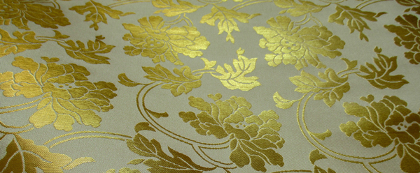 6釜白茶地本金錆二重つる蓮華